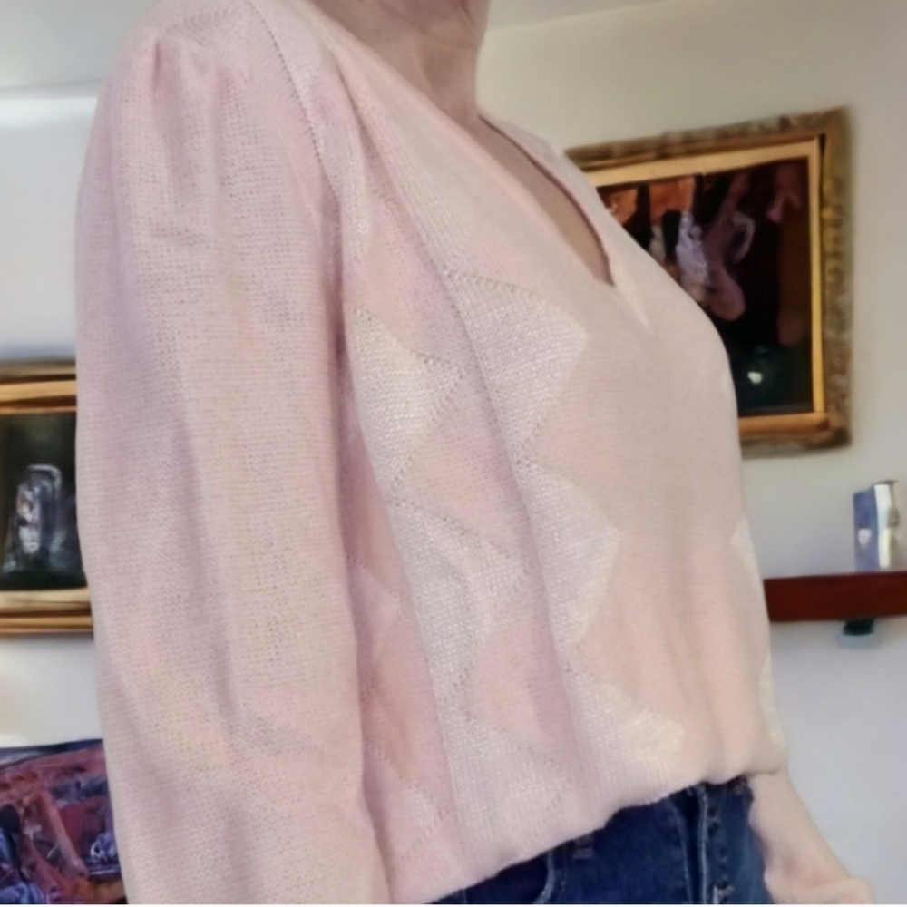 Vtg Pleated Pullover Sweater